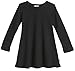 City Threads Girls' Cotton Long Sleeve Dress for School Party Dress Play Base Layer for Sensitive Skin SPD Sensory Friendly, Black, 4T