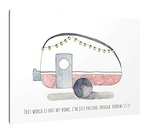 OHIO WHOLESALE, INC. Passing Through Camper Classic White 12 x 9 Canvas Frame Decorative Plaque