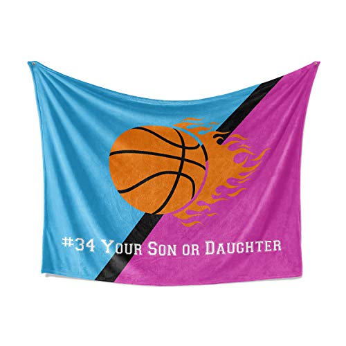 Miami Florida Custom Youth Basketball Fleece Throw Blanket