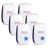 Ultrasonic Pest Repeller 6 Pack, 2020 Upgrated Pest Control Ultrasonic Repellent, Electronic Insects & Rodents Repellent for Mosquito, Mouse, Cockroaches,Rats,Bug, Spider, Ant