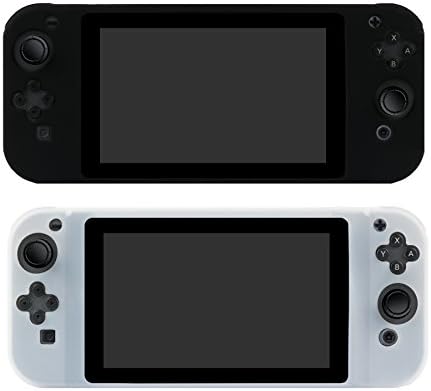 Switch Silicone Case, 2 Packs of Silicone Protective Skin Covers Anti-slip Protector Case for Nintendo Switch Controller(Black and White)