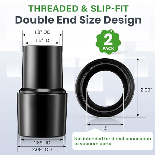 2 Pcs Vacuum Threaded Hose Cuff, Compatible with ProTeam 1.5" Aluminum Wand photo 8