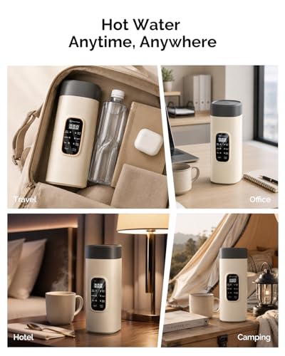 Maestri House Travel Kettle 550ml,Smart Kettle with 6 Temperature Settings | 400W Fast Boil Portable Kettle, 304 Stainless Steel, Leak-Proof Electric Kettle for Travel, Hotel, Office, Tea and Coffee
