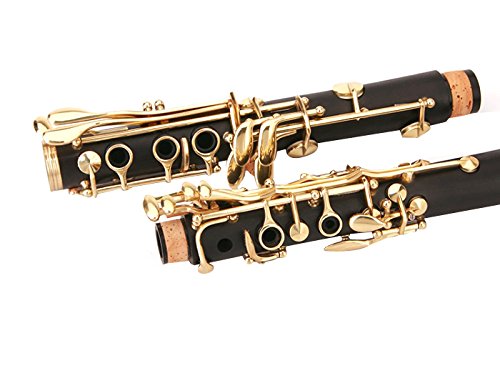 image for Glory Black/Gold keys Clarinet B Flat with 2 Barrels, 11reeds,8 Pads c