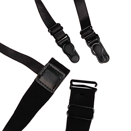 iiniim Unisex Uniform Shirt Stays Holders Elastic Garter Belts with Non-slip Locking Clamps (Plastic Clips)