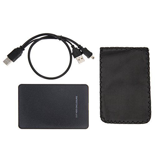 Alloet 2.5" SATA USB 2.0 HDD Box Hard Disk Drive External Enclosure Case + Carrying Case Bag (Black)