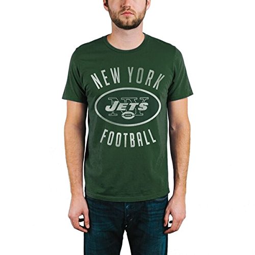 Junk Food NFL New York Jets Men's Kick Off Crew Short Sleeve Tee, Small, Hunter