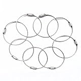 RUNMIND 30PCS Wire Ring Key Chain Ring Stainless Steel Aircraft Cable Twist Screw Locking