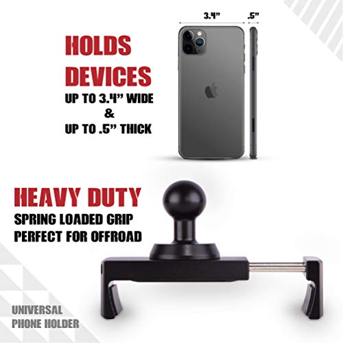Dash Mount Cell Phone Holder for Jeep Wrangler JL and Gladiator JT (2018+) with Ball Mount for iPhone and Android Smartphone - Features Heavy Duty Carbon Fiber Kevlar Arm (Single Driver Universal) - Thumbnail 3