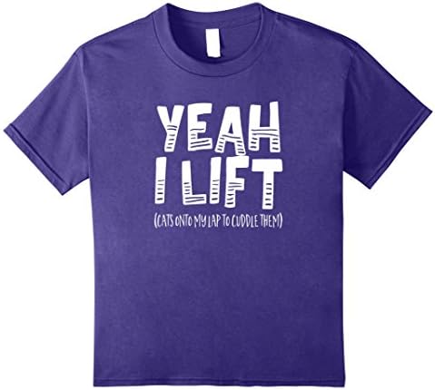 unisex-child Yeah I Life Cats on My Lap to Cuddle Them T-shirt 12 Purple