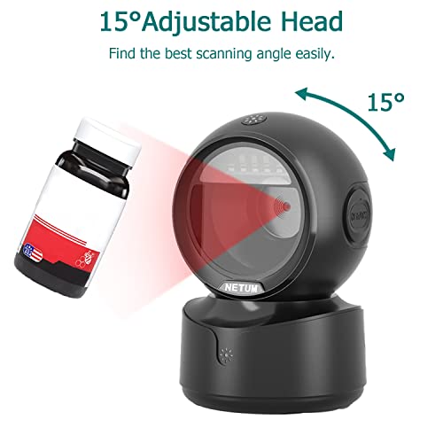 NetumScan USB Barcode Scanner Wired 1D 2D QR Barcode Reader for Supermarket Retail Store Warehouse POS System NSA5