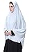Women's Elegant Modest Muslim Islamic Ramadan Soft Lightweight Jersey Hijab Long Scarf, White, M