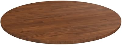 vidaXL Solid Oak Wood Table Top Dark Brown 70cm Diameter 1.5cm Thick Dining