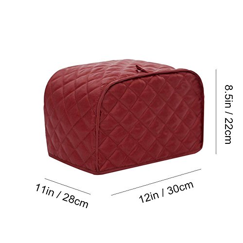 Shopline Toaster Cover, Polyester Toaster Cover for Four Slice Toaster and Dust & Fingerprint Protection / 12 x 11 x 8.5 (L, Red) - Thumbnail 2