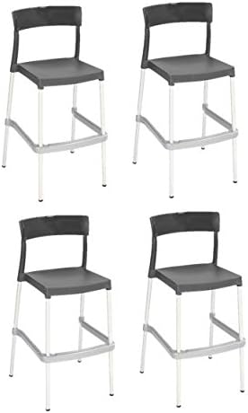 Tensai Barcelona Bar Stool - Anthracite - Set of 4