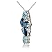 B. BRILLIANT Blue Necklace for Women Sterling Silver London Blue White Topaz Multi Color Ombre Cluster Pendant With Jewelry Gift Box