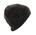 Milani Women's Warm Fashion Hand Knit Beanie Cap with Crochet Flower Design in Brown