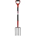 HANTOP 4-Tine Pitch Fork Garden Digging Fork Spading Fork Heavy Duty Pitchfork for Gardening Potato Fork, 43 inches