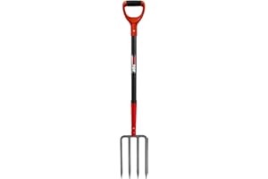HANTOP 4-Tine Pitch Fork Garden Digging Fork Spading Fork Heavy Duty Pitchfork for Gardening Potato Fork, 43 inches