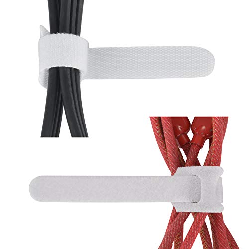 100pcs Reusable Fastening Cable Ties 6 Inch Adjustable Cord Ties Adjustable Fastener Cable Strap Hook and Loop Cord Ties, White HG467
