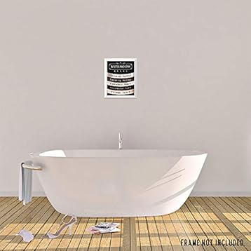Amazon Com Farmhouse Bathroom Rules Poster Prints Set Of 1 8x10 Unframed Photo Funny Wall Art Decor Gifts Unde15 For Home Office Bachelor Pad Man Cave Toilet Garage Pub College Student Teacher Handmade