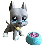 Toy Rare LPS Great Dane 184 Grey Dog Blue Eyes Puppy with Accessories Collection Toys Figure Rare Girl's Gift