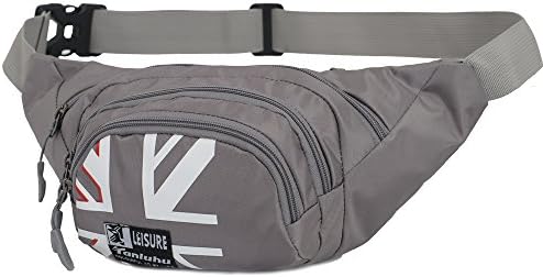 Fanny Pack SINOKAL Waist bag for Men Women Bum Bags Travel Hiking Hip Bum Waist Bag (Grey)