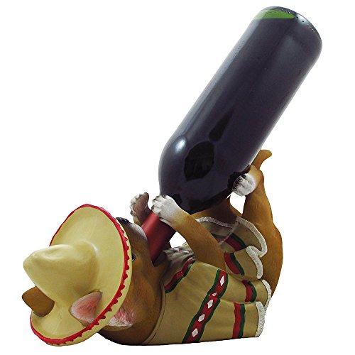 South of the Border Chihuahua Wine Bottle Holder Sculpture for Decorative Mexican & Southwest Bar Statues and Kitchen Decor Tabletop Wine Racks & Stands and Gifts for Dog Lovers - Thumbnail 2
