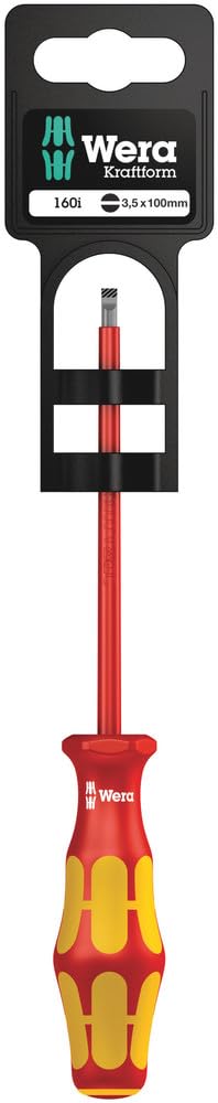 Wera 05100002001 0.6 x 3.5 x 100 mm "160i SBVDE" Insulated Screwdriver for Slotted Screws - Silver — image 1