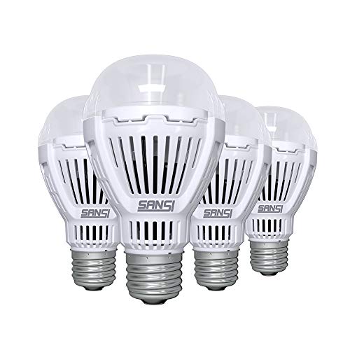 SANSI 16W (150 Watt Equivalent) LED Light Bulbs, 5000K Daylight LED, A19 LED Bulbs, 2000LM LED, E26 Base, Non-Dimmable, 4-Pack