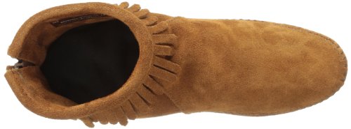 Minnetonka Women's Back Zipper Bootie,Soft Leather Sole Brown,8 M US - Thumbnail 7