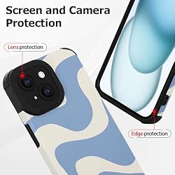 Wlxee Compatible iPhone 15 6.1 "2023 Wave Pattern