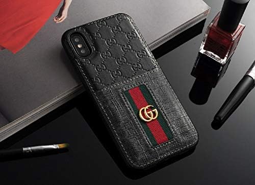 Phone Cases for iPhone Xs Max - New Classic Elegant Luxury PU Leather Style Cellphone Protection Back Cover Case Fashion Designer Have Card Slot Compatible with Apple iPhone Xs Max(Black)
