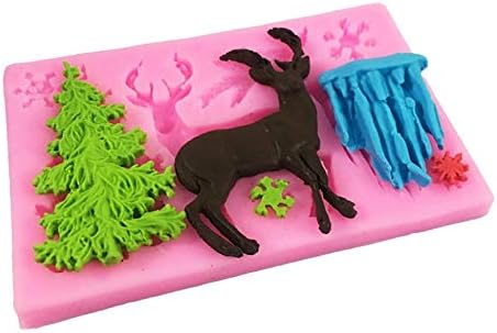 Creatspacee 50 1114 Moule En Silicone Reutilisable Motif Elan Flocon De Neige Bijoux Rose Bonbons Arbre De Noel Gateaux Moules A Bonbons Et Chocolat Patisserie Napravi Rs