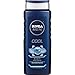 Nivea Men Cool Body Wash, Icy Menthol and Yuzu Scent, 3-in-1 Men's Body Wash, Face and Hair, Paraben Free, pH-Skin Friendly, 16.9 Fl Oz Bottle