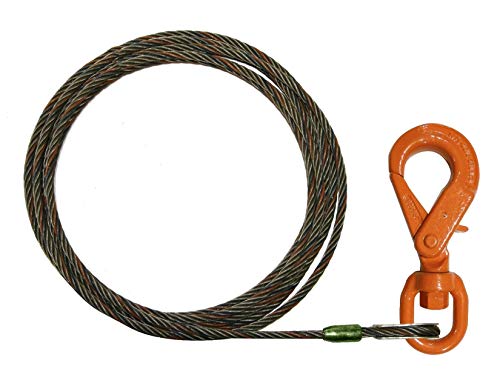 thumbnail image 2 of BA 3/8 X 100ft Winch Cable With Swivel Hook – Wrecker Tow Truck Crane Rollback 2 of 5
