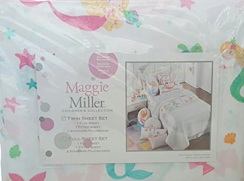 Maggie Miller 4 pc Full Sheet Set Mermaid Princess Starfish Fish Sea Party Ocean Friends Super Soft Easy Care