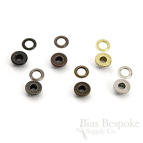 Set of 144, SOL Texture, Size #00 Grommets, Antique Silver