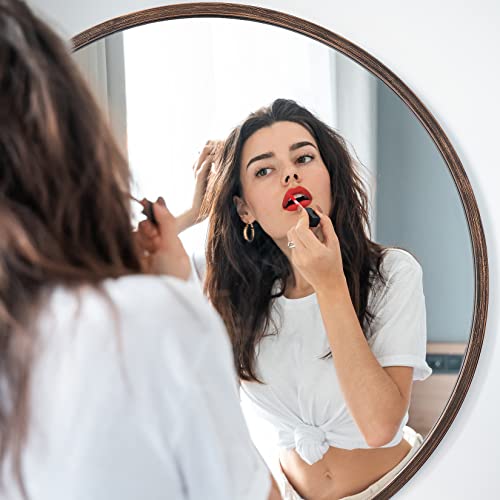 Geloo Large Round Circle Mirror 27.6" Modern Vanity Mirror Bronze