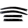 KPY Window Visor Compatible with 2017-2023 Nissan Titan Crew Cab & 2016-2023 Nissan Titan XD Crew Cab, 4PC Rain Guard Side Window Vent Deflectors Tape-On Style, 2016 2017 2018 2019 2020 2021 2022 2023