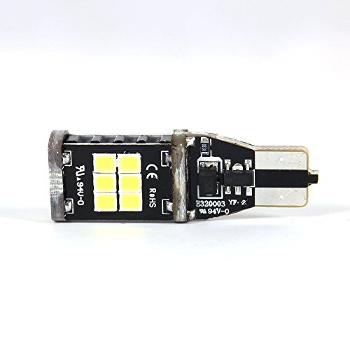 Alla Lighting CANBUS Error Free 921 912 906 T15 Super Bright 800 Lumens 6000K Xenon White High Power 2835 15-SMD LED Lights Bulbs for Back Up Reverse Light