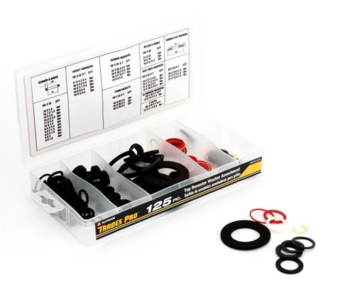 Tradespro 836356 Tap Re-Seater Washer Assortment, 125-Piece