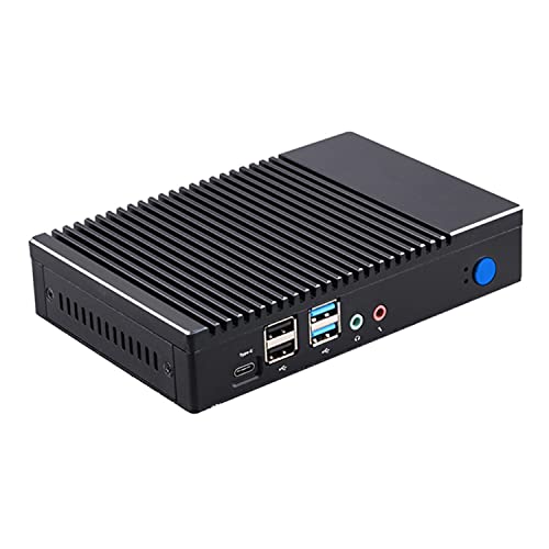 HUNSN Fanless Mini PC, Desktop Computer, Windows 11 Pro or Linux Ubuntu, Quad Core AMD A6 1450, BH05a, PXE, WOL, Vmware, Citrix Supported, VGA, HDMI, LAN, Type-C, Vesa Mount, 4G RAM, 64G SSD