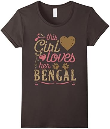 Women's Bengal Cat Shirt - This Girl loves Her Bengal Cats Kitten  Small Asphalt