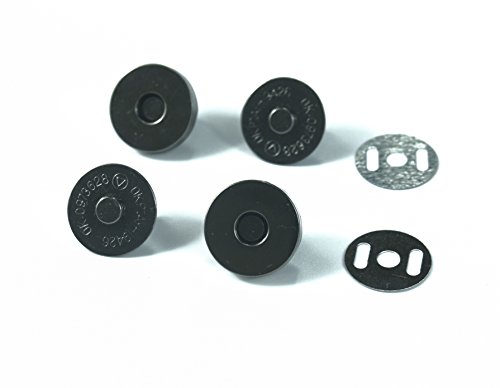 All in ONE 20 Sets Magnetic Button Clasp Snaps for Sewing Craft Bag Clothing Scrapbooking No Tools Required â€¦ (Gun Blak 18mm)