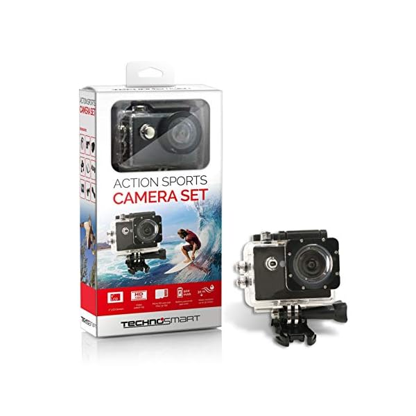 TECHNOSMART Full HD 1080P ActionCam, wasserdichte Aktionkamera, Unterwasserkamera, Sport Action Camera, mit 2 Zoll LCD…