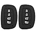 Coolbestda 2Pcs Rubber Key Fob Remote Cover Case Keyless Entry Jacket Holder for 2018 2019 2020 2021 Hyundai Tucson Ioniq Sonata Elantra (NOT FIT Flip/Pop Out/Folding Key