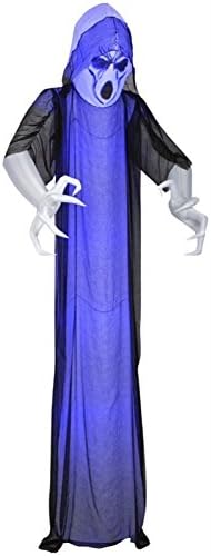 The Holiday Aisle Airblown Light Show Short Circuit Frightened Ghost with Black Overlay Inflatable, Outdoor Halloween Decorations