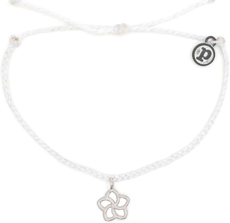 Silver Plumeria Bracelet - Waterproof, Artisan Handmade, Adjustable, Threaded, Fashion Jewelry for Girls/Women