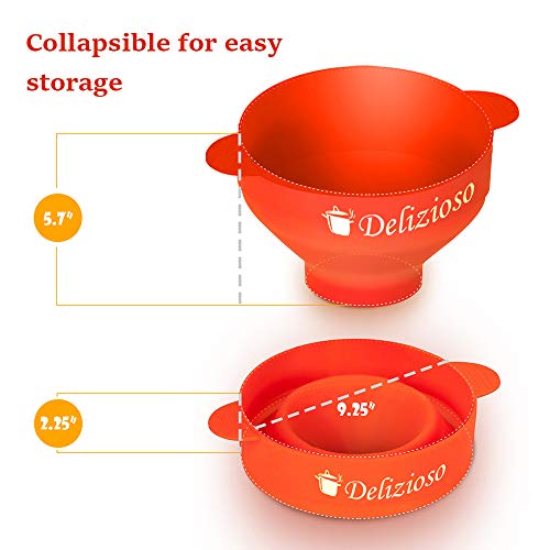 The Original Delizioso Microwave Popcorn Popper, 4 Popcorn Cups and Popcorn Recipes E-BOOK Included, Collapsible Bowl, FDA Approved, No BPA (Red) The Original Delizioso Microwave Popcorn Popper, 4 Popcorn Cups and Popcorn Recipes E-BOOK Included, Collapsible Bowl, FDA Approved, No BPA (Red)